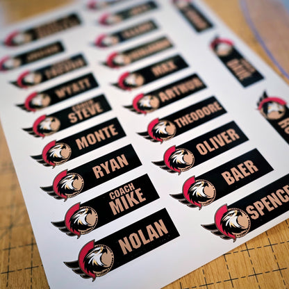 Helmet Stickers - Players Name & Logos