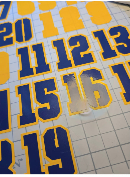 HELMET STICKER NUMBERS